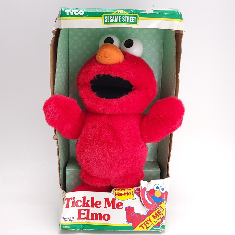 Vintage 1996 Tyco Sesame Street Tickle Me Elmo Plush Toy Red Muppet 62715 Boxed